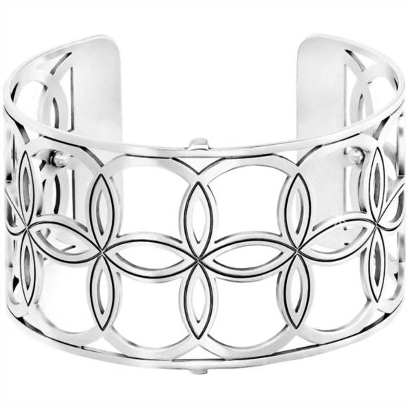 NEW BRIGHTON women's christo nyc wide cuff bracelet in silver - Picture 1 of 2